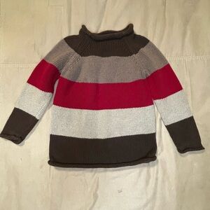 Vintage Baby Gap Colorful Striped 4T Pullover Roll Neck Sweater Cotton